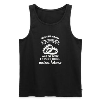 Meinen Mann zu Heiraten war die beste Entscheidung - Männer Premium Bio Tank Top - Schwarz - Vorne - AI Model Male 178 light (178cm)