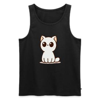 Chat - Débardeur bio Premium Homme - noir - Devant - Michal (187cm)