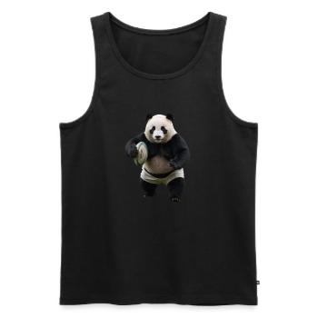 Panda sportif - Débardeur bio Premium Homme - noir - Devant - Michal (187cm)