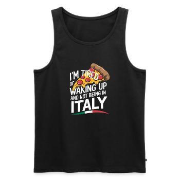 L’Italie au cœur - Débardeur bio Premium Homme - noir - Devant - Michal (187cm)