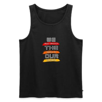 Wir müssen die Rechte unserer Kinder schützen - Männer Premium Bio Tank Top - Schwarz - Vorne - Michal (187cm)
