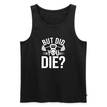 For fitness freaks with a sense of fun - Men's Premium Organic Tank Top - black - Front - Michal (187cm)