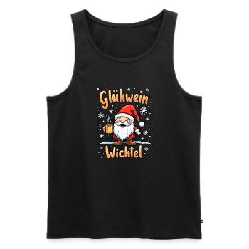 Weihnachten EIN GLÜHWEIN WICHTEL ZWEI GLÜHWEIN - Männer Premium Bio Tank Top - Schwarz - Vorne - Michal (187cm)