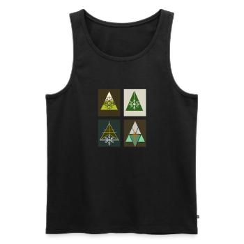 Weihnachtsbäume - Art - Männer Premium Bio Tank Top - Schwarz - Vorne - Michal (187cm)