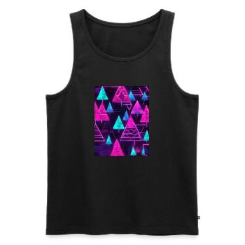 Neon-Tannenbäume im Cyberpunk-Stil - Männer Premium Bio Tank Top - Schwarz - Vorne - Michal (187cm)