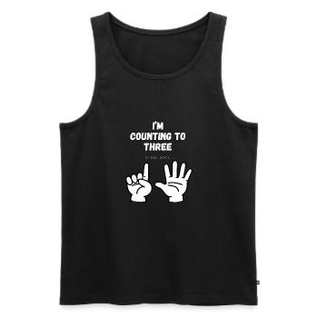 Ich zähle bis drei - Männer Premium Bio Tank Top - Schwarz - Vorne - Michal (187cm)
