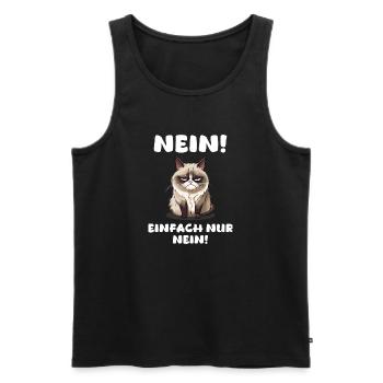 Nein einfach nur Nein, Geschenk Katzenliebhaber - Männer Premium Bio Tank Top - Schwarz - Vorne - Michal (187cm)