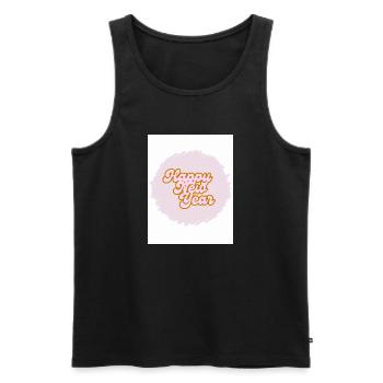Rose Logo de bonne année - Débardeur bio Premium Homme - noir - Devant - AI Model Male 178 light (178cm)