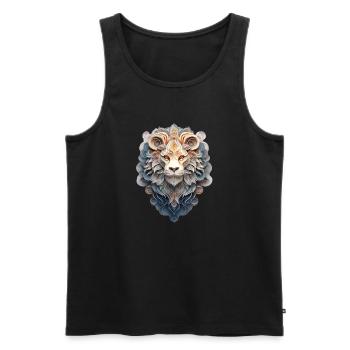 Sternzeichen Löwe - Männer Premium Bio Tank Top - Schwarz - Vorne - AI Model Male 178 light (178cm)