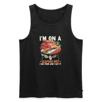 Régime alimentaire à base de fruits de mer - Débardeur bio Premium Homme - noir - Devant - Michal (187cm)
