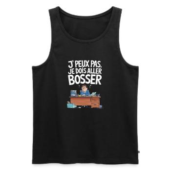 Je peux pas je dois aller bosser - Débardeur bio Premium Homme - noir - Devant - Michal (187cm)
