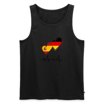 Spanien und Deutschland - Männer Premium Bio Tank Top - Schwarz - Vorne - Michal (187cm)