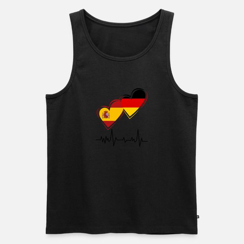 Spanien und Deutschland - Männer Premium Bio Tank Top - Schwarz