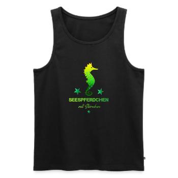 Seepferdchen mit Sternchen Schwimmabzeichen - Männer Premium Bio Tank Top - Schwarz - Vorne - AI Model Male 178 light (178cm)