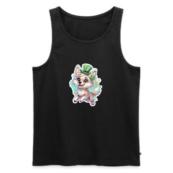St. Patrick's Day Fox - Men's Premium Organic Tank Top - black - Front - Michal (187cm)