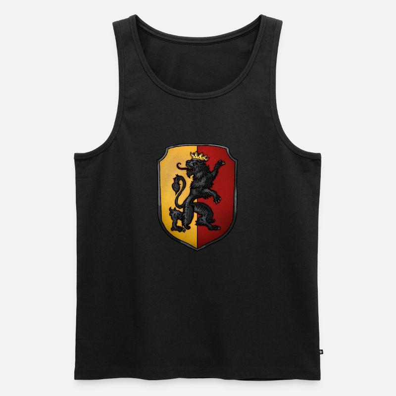 Wappen gekrönter Löwe - Männer Premium Bio Tank Top - Schwarz