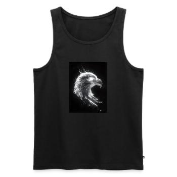Adler Silhouette Glow Geschenk - Männer Premium Bio Tank Top - Schwarz - Vorne - Michal (187cm)