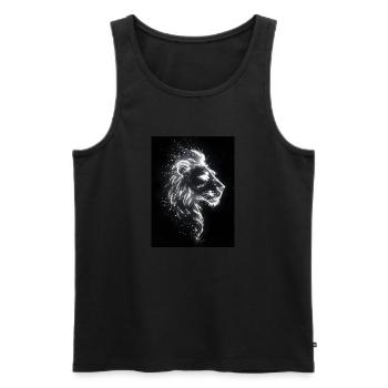 Löwe Silhouette Neon Geschenk - Männer Premium Bio Tank Top - Schwarz - Vorne - AI Model Male 178 light (178cm)