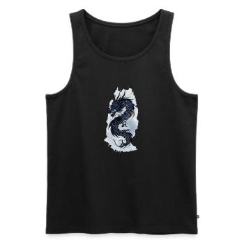 Cadeau de la mythologie de la Chine du dragon - Débardeur bio Premium Homme - noir - Devant - AI Model Male 178 light (178cm)