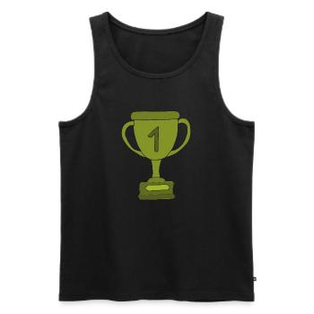 pokal gruen - Männer Premium Bio Tank Top - Schwarz - Vorne - AI Model Male 178 light (178cm)