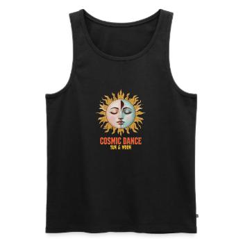 Cosmic Dance Spiritulität Geschenk - Männer Premium Bio Tank Top - Schwarz - Vorne - Michal (187cm)