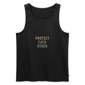 se protéger mutuellement Cadeau - Débardeur bio Premium Homme - noir - Devant - AI Model Male 178 light (178cm)