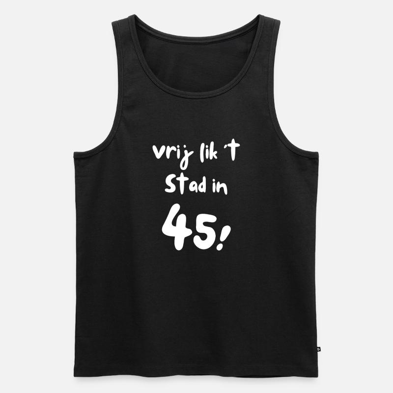 Joli lick 't Stad dans '45 !' Dialecte anversois - Débardeur bio Premium Homme - noir