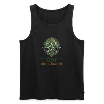 Ma boussole indique Rödinghausen - Débardeur bio Premium Homme - noir - Devant - AI Model Male 178 light (178cm)