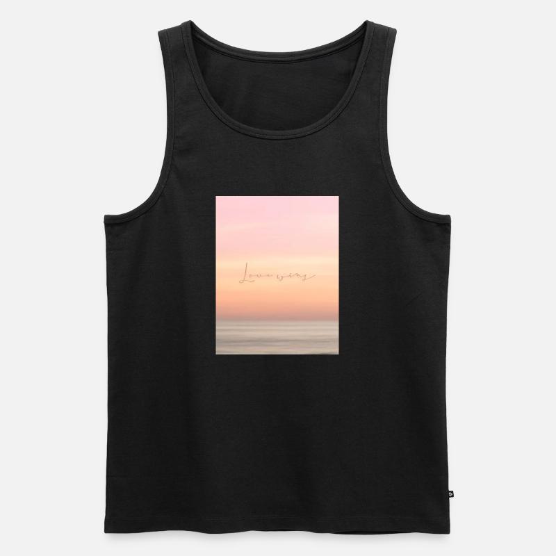 Love wins - Männer Premium Bio Tank Top - Schwarz