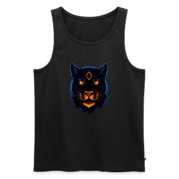 Neon Proud Panther Wild Luminescent - Men's Premium Organic Tank Top - black - Front - AI Model Male 178 light (178cm)
