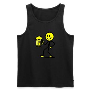 Bière Stick Figure - Débardeur bio Premium Homme - noir - Devant - AI Model Male 178 light (178cm)