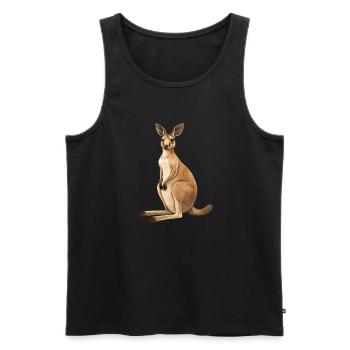 Kangaroo - Men's Premium Organic Tank Top - black - Front - Michal (187cm)