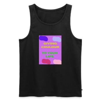 giving colour to your life - Débardeur bio Premium Homme - noir - Devant - Michal (187cm)