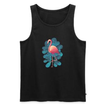 Flamingo - Men's Premium Organic Tank Top - black - Front - AI Model Male 178 light (178cm)