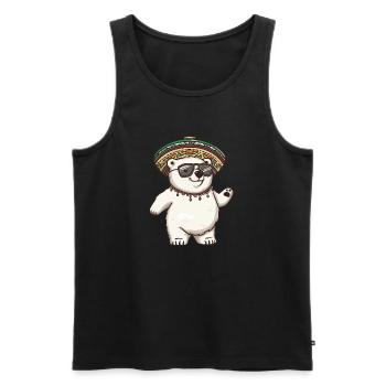 Polar Bear Funny Sombrero - Men's Premium Organic Tank Top - black - Front - Michal (187cm)