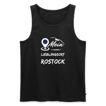 Rostock my favorite place-Hanseatic city Rostock-Möwe - Men's Premium Organic Tank Top - black - Front - Michal (187cm)
