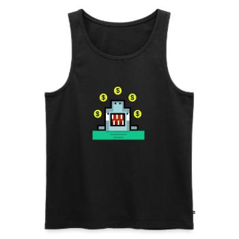 Dollar shark juggler - Men's Premium Organic Tank Top - black - Front - AI Model Male 178 light (178cm)