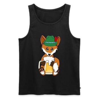 Bayrisches Volksfest Bier Fuchs Bayern Hut Oktober - Männer Premium Bio Tank Top - Schwarz - Vorne - AI Model Male 178 light (178cm)