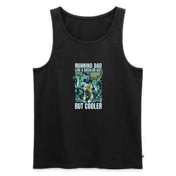 Courir papa comme un papa normal, mais plus cool - Débardeur bio Premium Homme - noir - Devant - Michal (187cm)