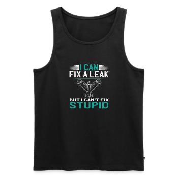 I can't cure stupidity - Men's Premium Organic Tank Top - black - Front - Michal (187cm)