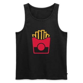 Pommer Frites - Männer Premium Bio Tank Top - Schwarz - Vorne - AI Model Male 178 light (178cm)