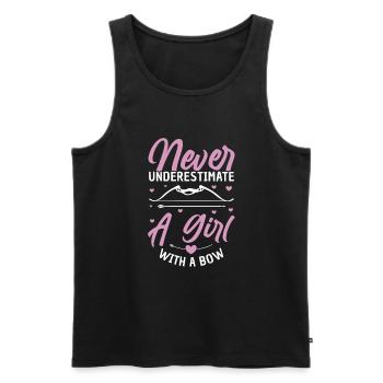 Never Underestimate A Girl With A Bow Funny - Men's Premium Organic Tank Top - black - Front - Michal (187cm)