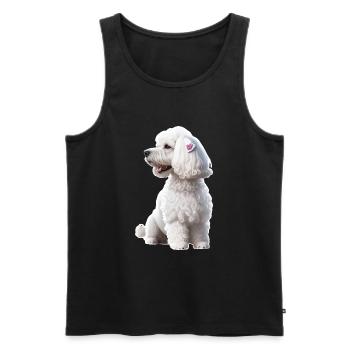 Caniche - Débardeur bio Premium Homme - noir - Devant - AI Model Male 178 light (178cm)