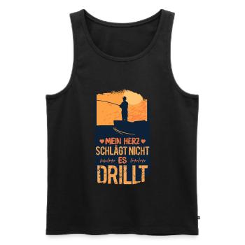 Angler - Männer Premium Bio Tank Top - Schwarz - Vorne - Michal (187cm)