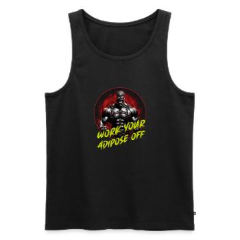 Musculation Motivation Muscle Skull Six Pack - Débardeur bio Premium Homme - noir - Devant - AI Model Male 178 light (178cm)