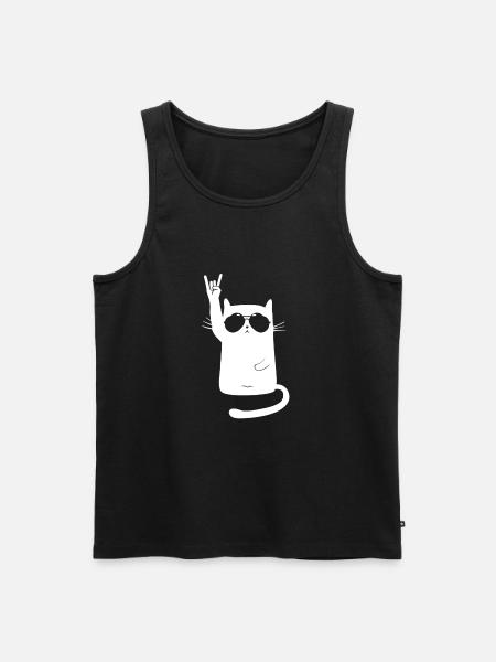 Metal Cat - Men's Premium Organic Tank Top - black