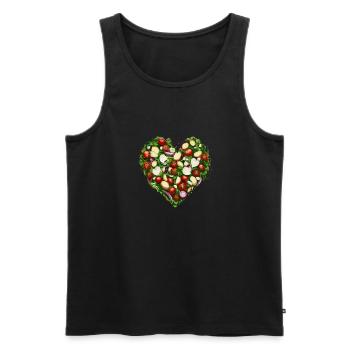 Coeur de légume, Légume, Coeur, Laitue, Tomates - Débardeur bio Premium Homme - noir - Devant - AI Model Male 178 light (178cm)