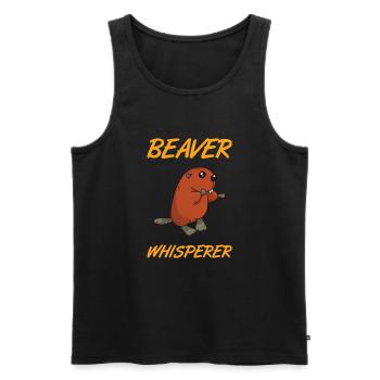 BEAVER: Beaver Whisperer - Männer Premium Bio Tank Top - Schwarz - Vorne - Michal (187cm)
