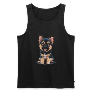Deutscher Schäferhund Hund Hunderasse - Männer Premium Bio Tank Top - Schwarz - Vorne - AI Model Male 178 light (178cm)