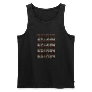 Securing traces - Kripo Polizei Kriminaltechnik - Men's Premium Organic Tank Top - black - Front - AI Model Male 178 light (178cm)